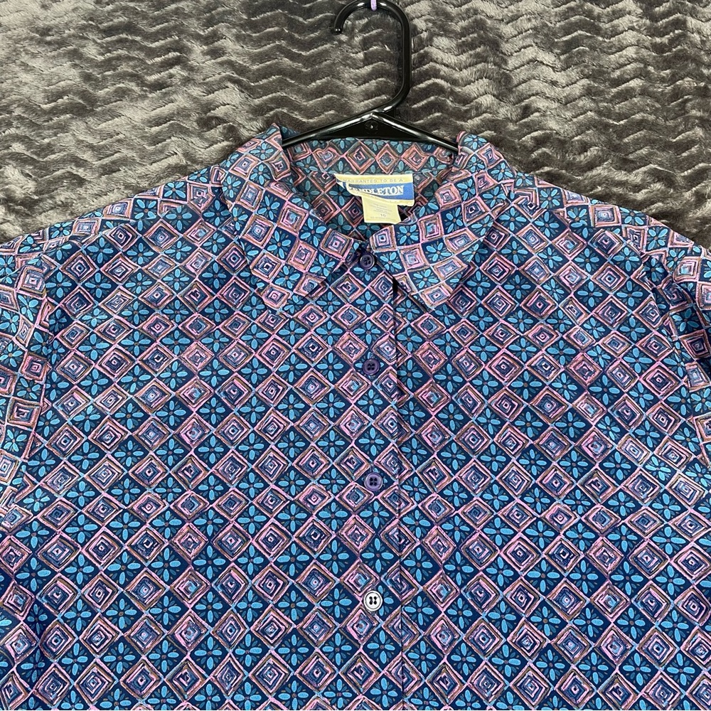 Pendleton Geometric Floral Print Lightweight Butt… - image 3